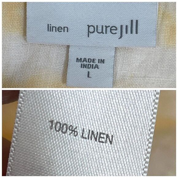 J. Jill Pure Jill Boxy 100% Linen Top Large Tie Dye Shibori Kimono - Picture 11 of 14